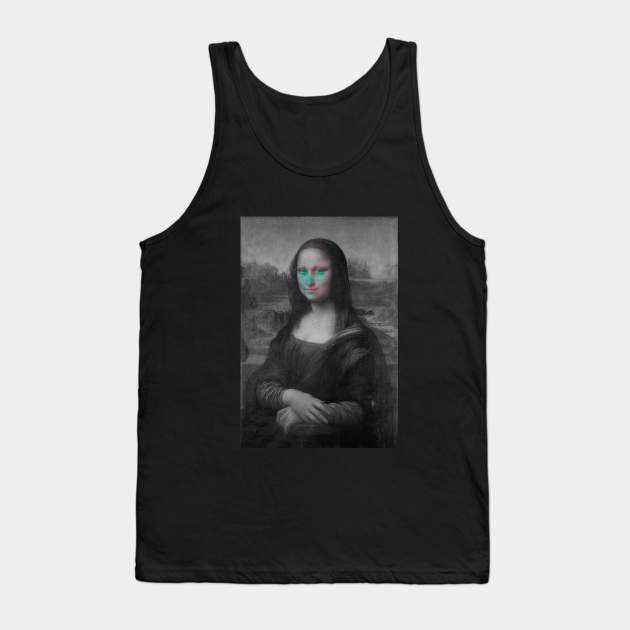 Monna Lisa Skull Interactive Red&Blue Filter T-Shirt #2 Tank Top by RedAndBlue